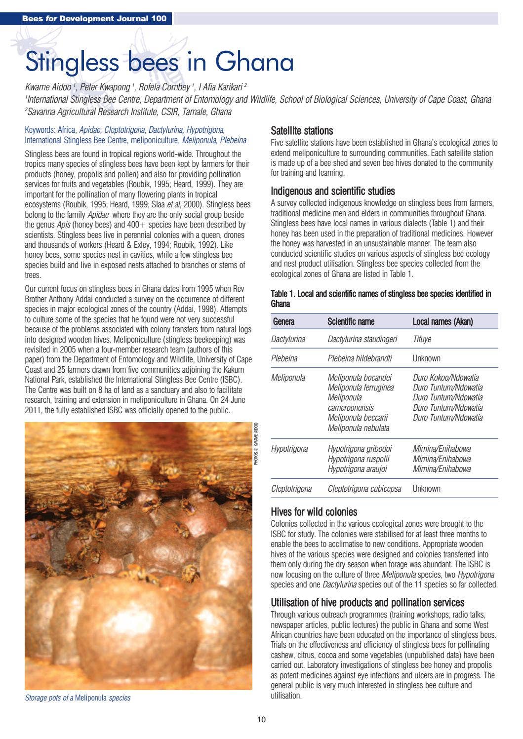 Bees for Development Journal Edition 100 - September 2011 by Bees for ...