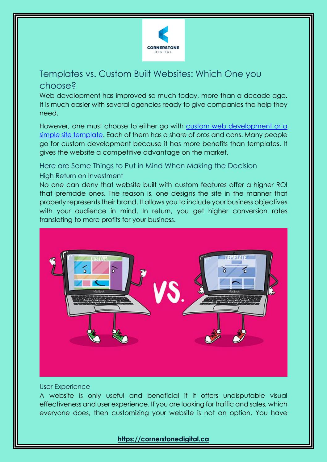 Templates vs. Custom Built sites Which One you choose? by