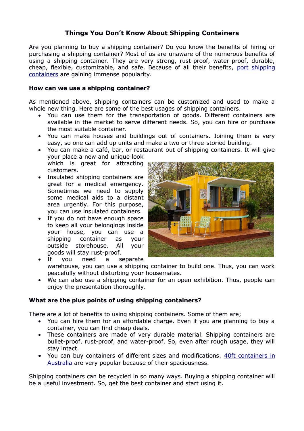 Things You Don’t Know About Shipping Containers by Port Shipping ...