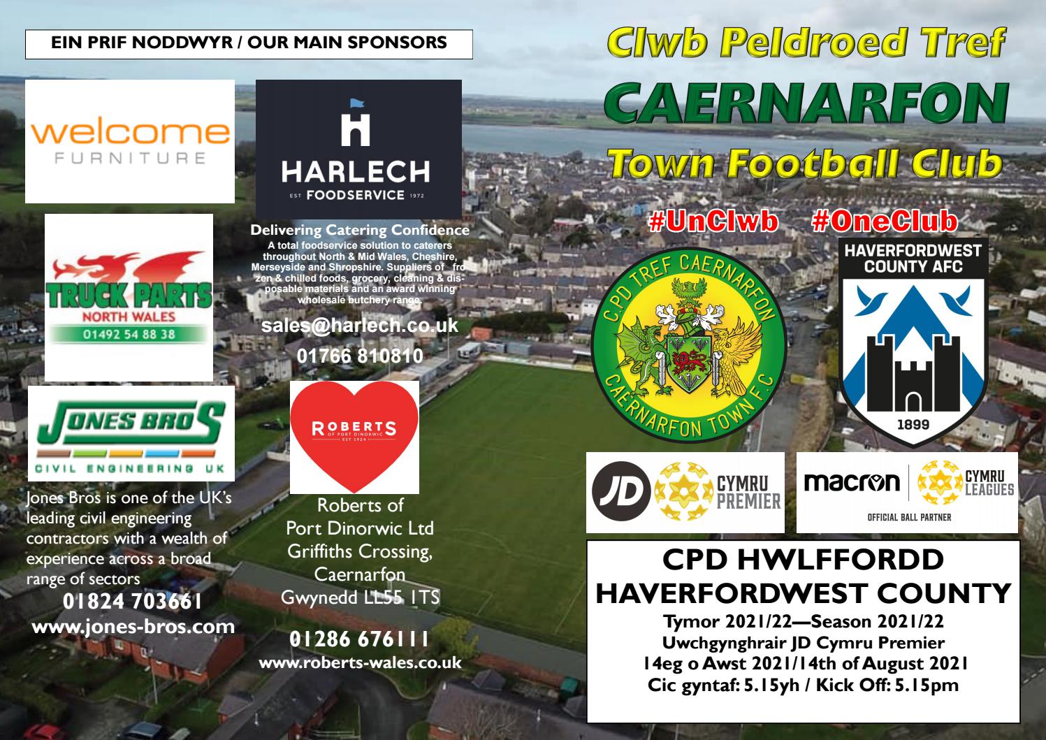 CP Tref Caernarfon Town FC v Haverfordwest County AFC JD Cymru