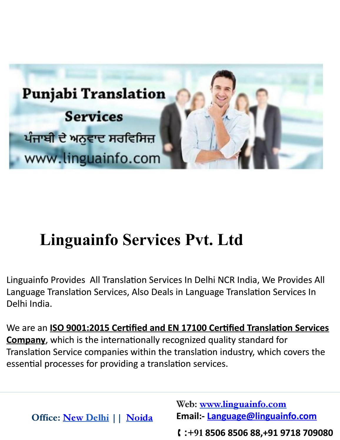 All Translation Services In Delhi NCR. by Linguainfo Services Pvt. Ltd