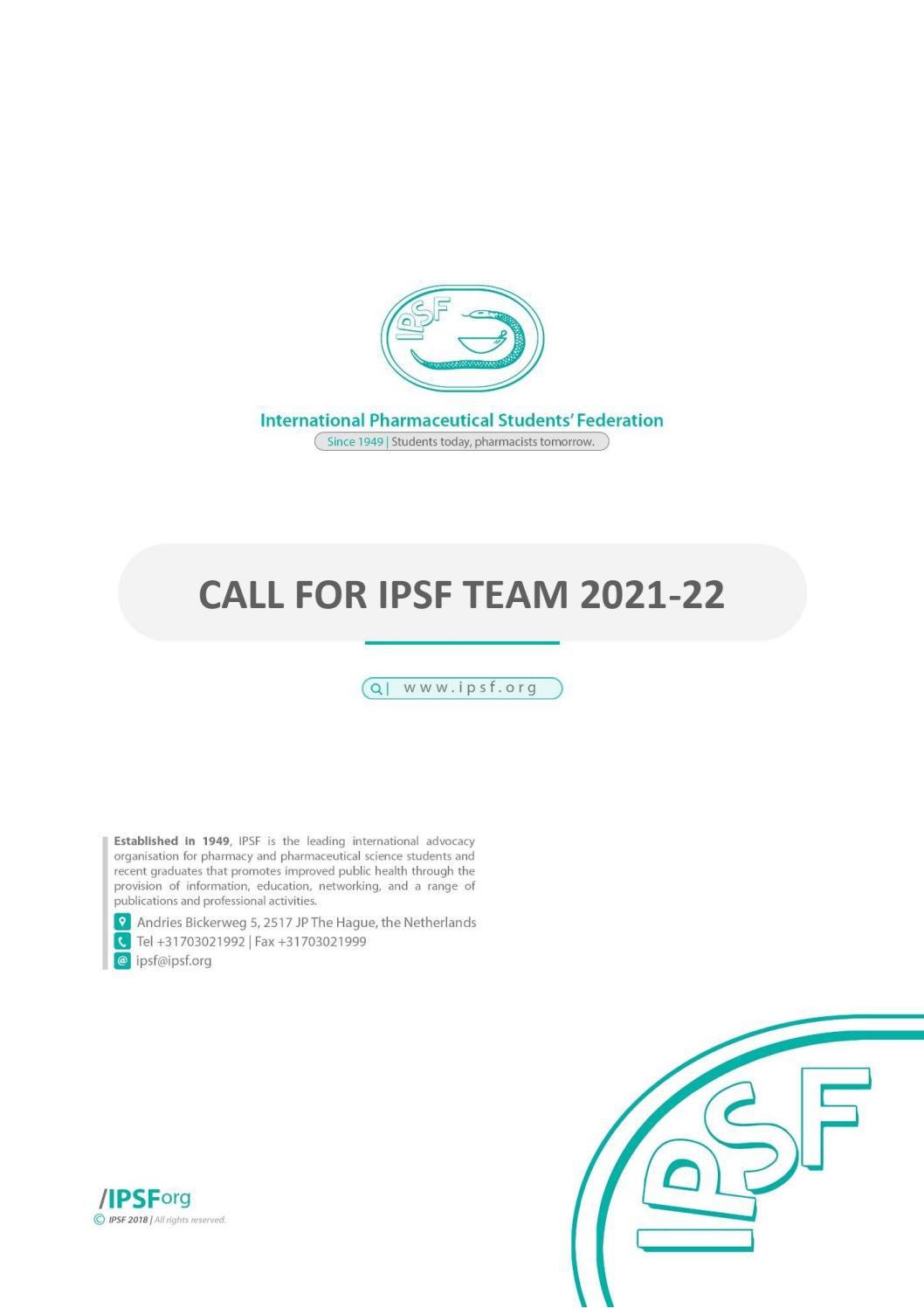 Call For Ipsf Team 2021 22 By Ipsf Afro Issuu