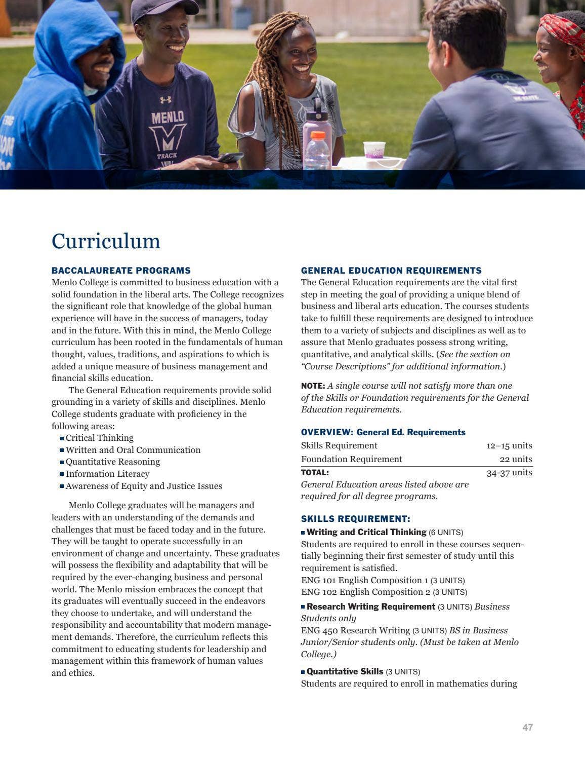Menlo College Course Catalog 20212022 by Menlo College Issuu