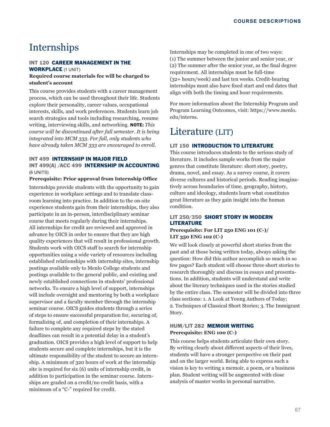 Menlo College Course Catalog 20212022 by Menlo College Issuu