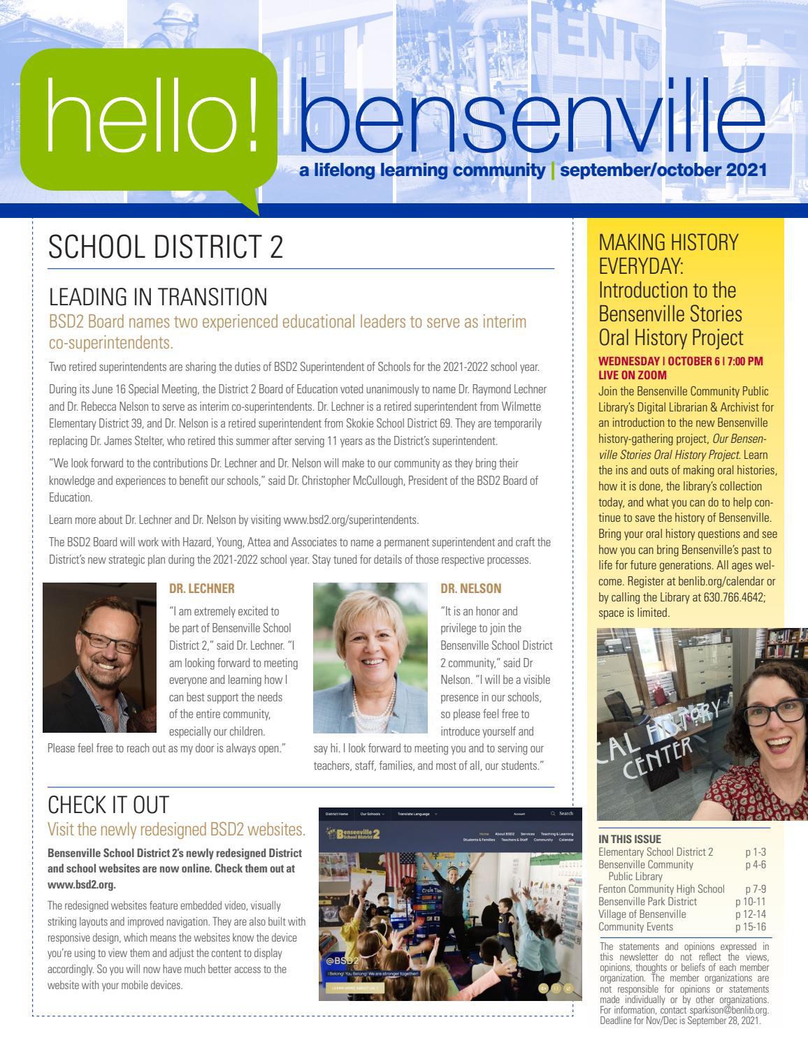 Community Newsletter Sept/October 2021 by Village of Bensenville Issuu