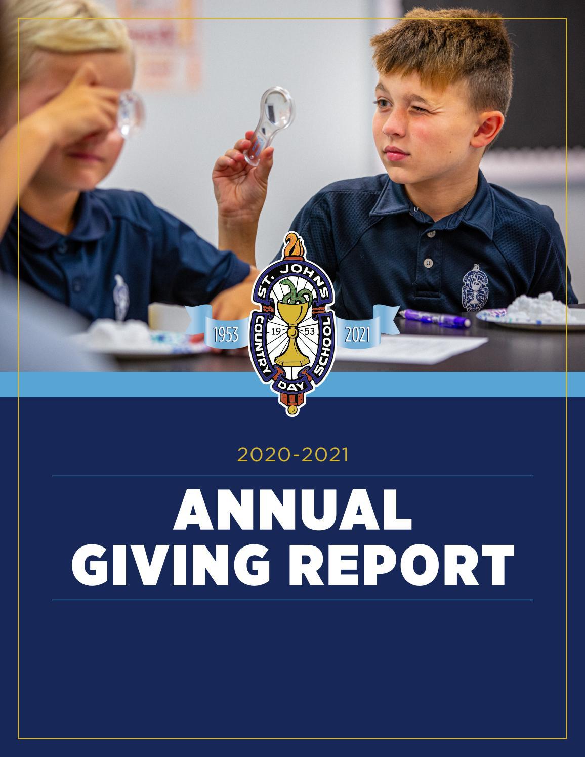 20202021 Annual Giving Report by St. Johns Country Day School Issuu
