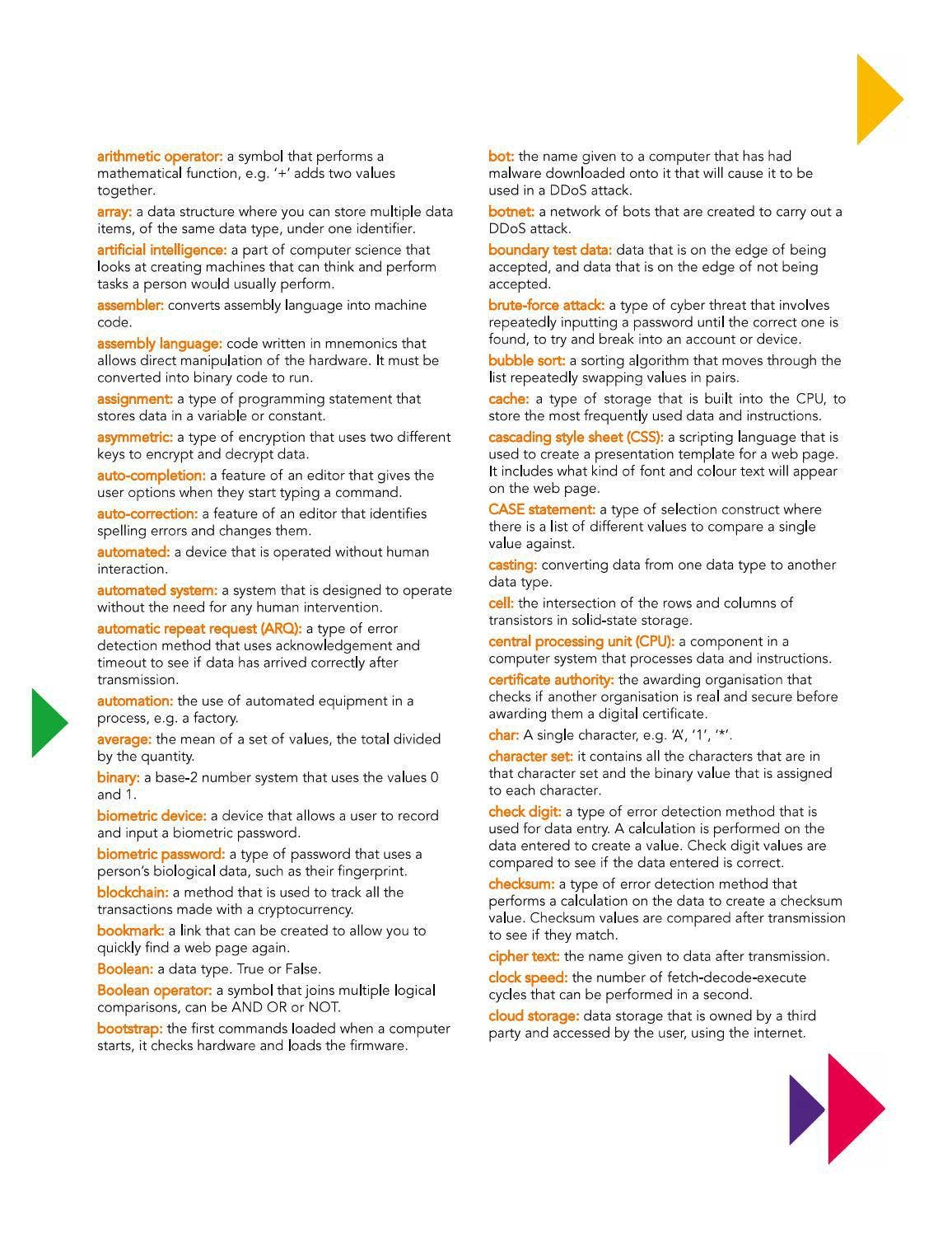 Cambridge IGCSE™ & O Level Computer Science Glossary by Cambridge ...