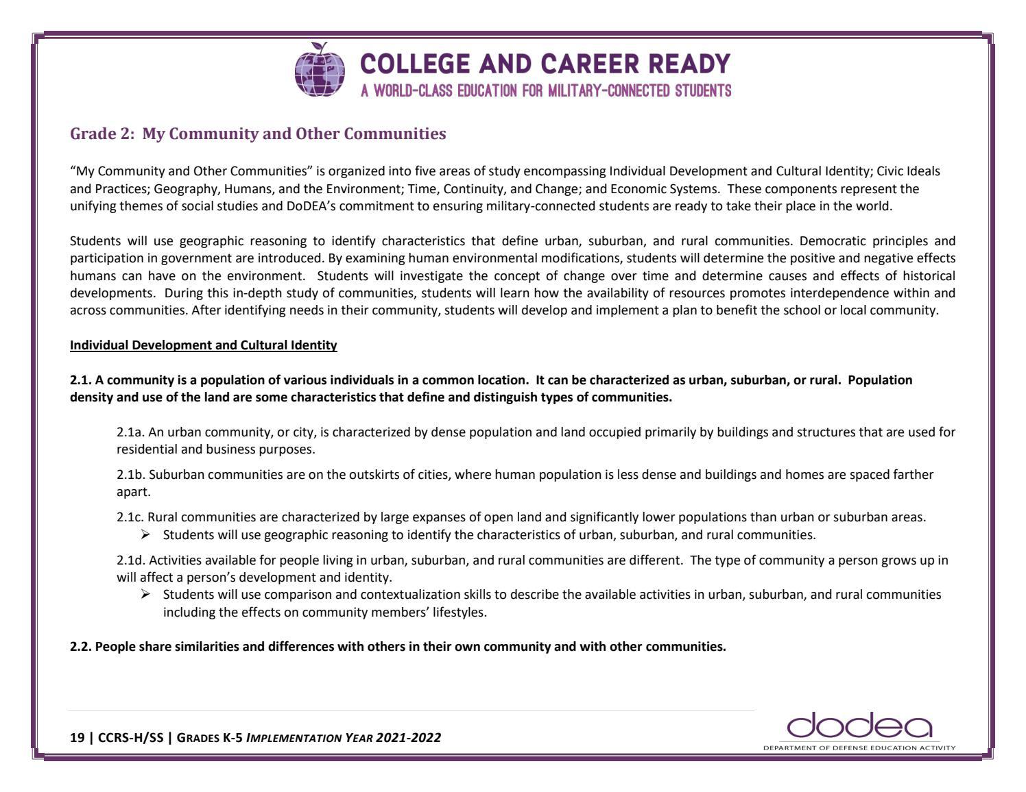 2nd Grade DoDEA Standards by Teachers' Curriculum Institute (TCI) Issuu