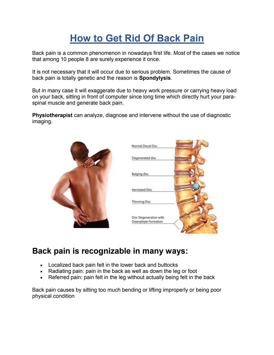 How To Get Rid Of Back Pain by Kamalika's Physiotherapy Issuu