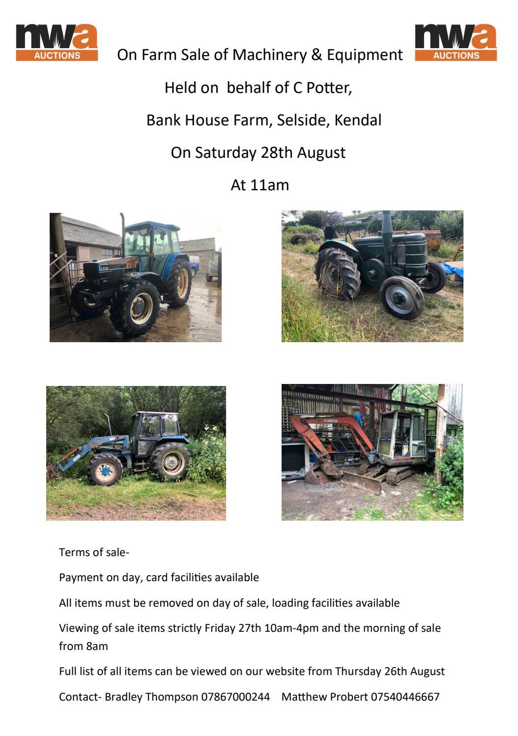 C Potter, Farm Sale 28.08.2021 by North West Auctions Issuu