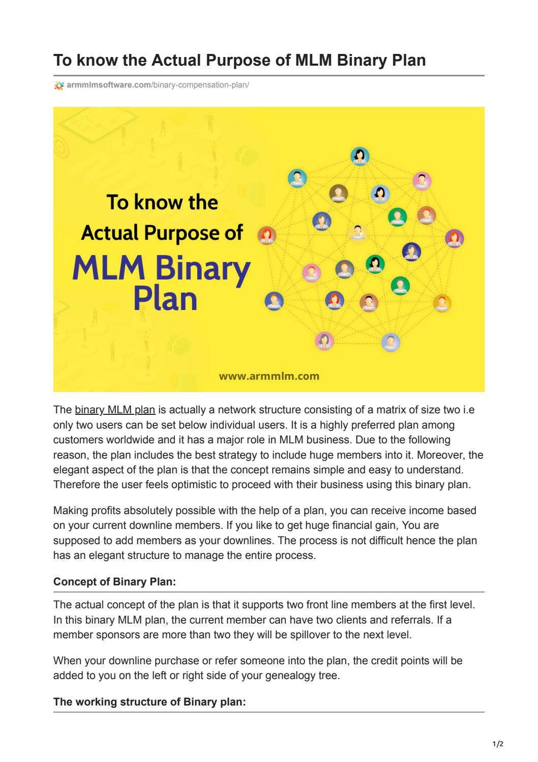 Binary MLM Plan - Beneficial aspects of It! by ARM MLM software - Issuu