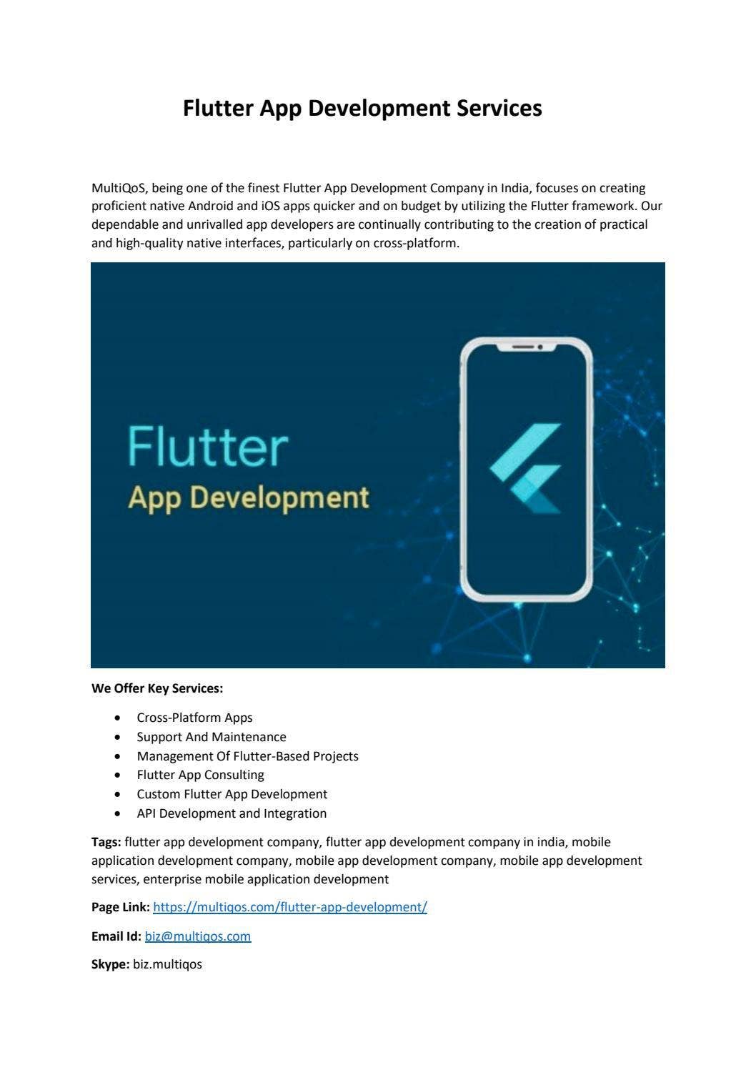 Flutter App Development Services by MultiQoS Tech - Issuu