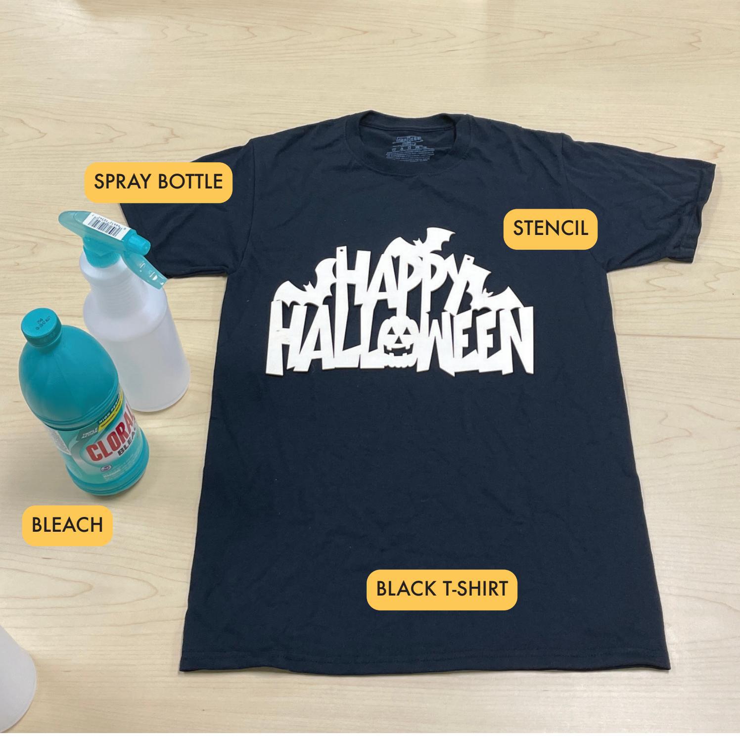 DIY Halloween Bleach Dye TShirt by Goodwill Industries of Central