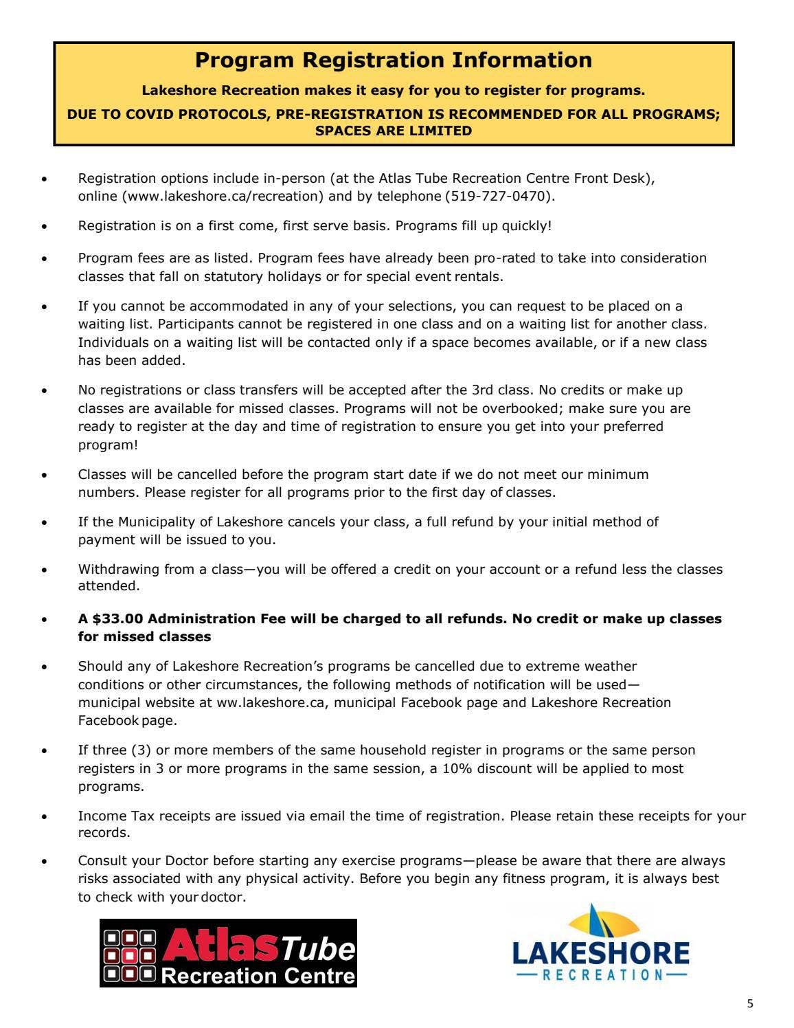 Fall 2021 Lakeshore Activity Guide by lakeshorerec - Issuu