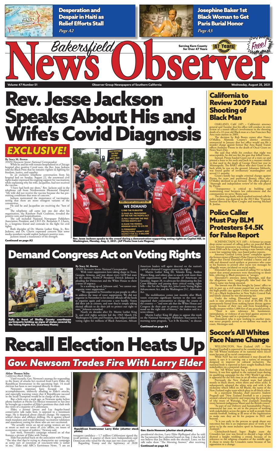 Bakersfield News Observer 8.25.21 by Observer Group Newspapers of