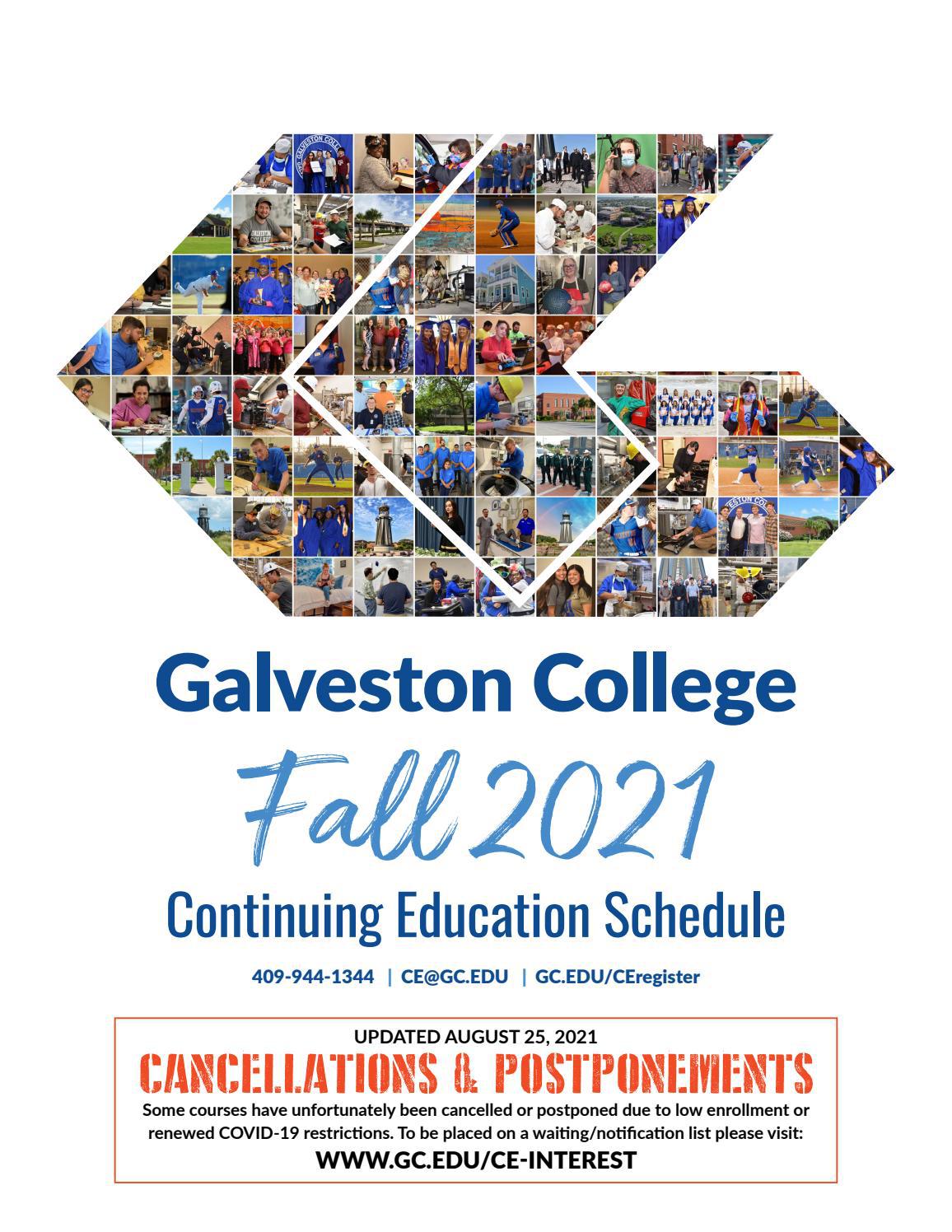 Fall 2021 Galveston College Continuing Education Schedule By Galveston College Issuu
