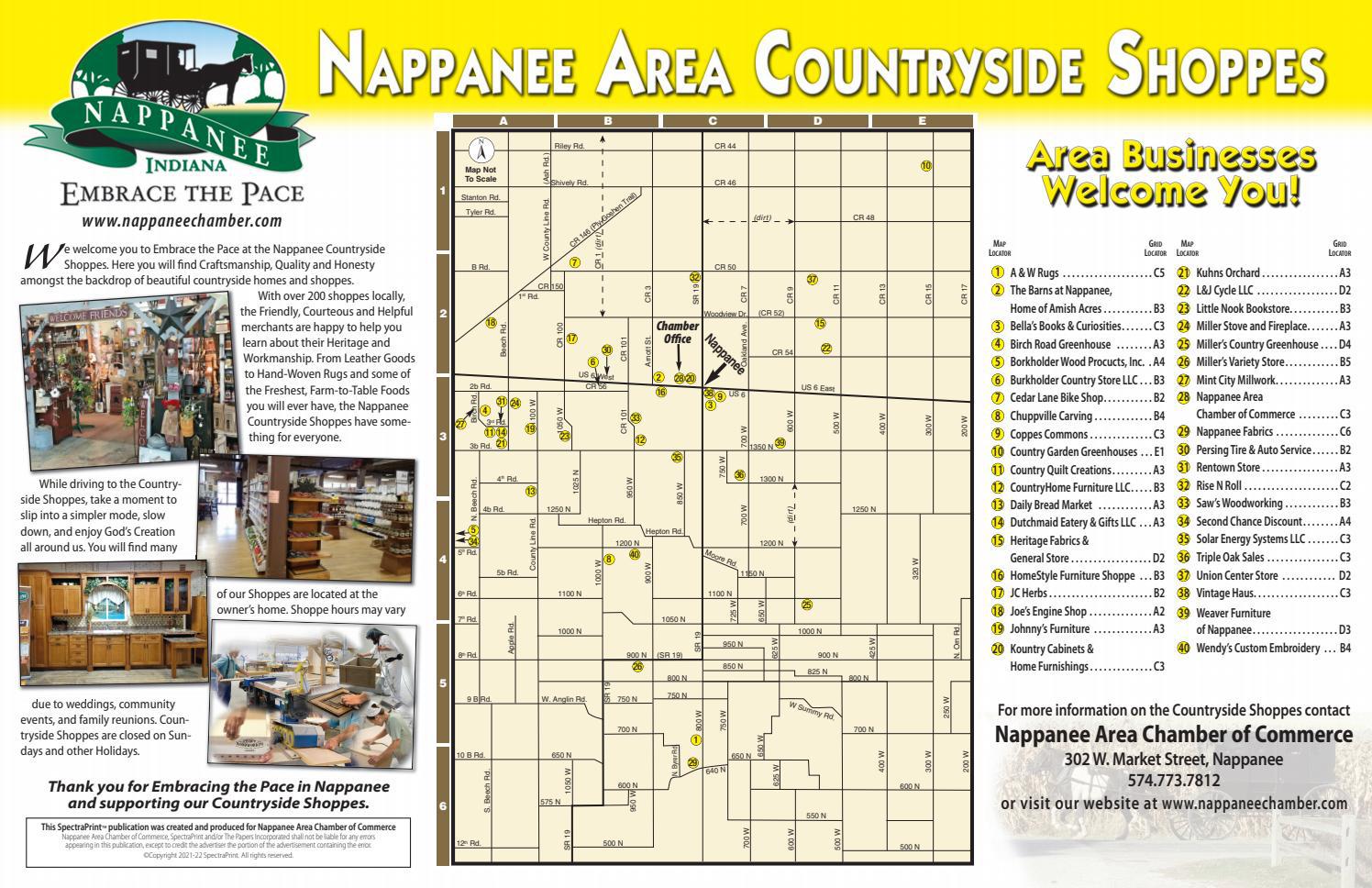 Nappanee Area Countryside Shoppes Map 2021 by The Papers Inc. Issuu