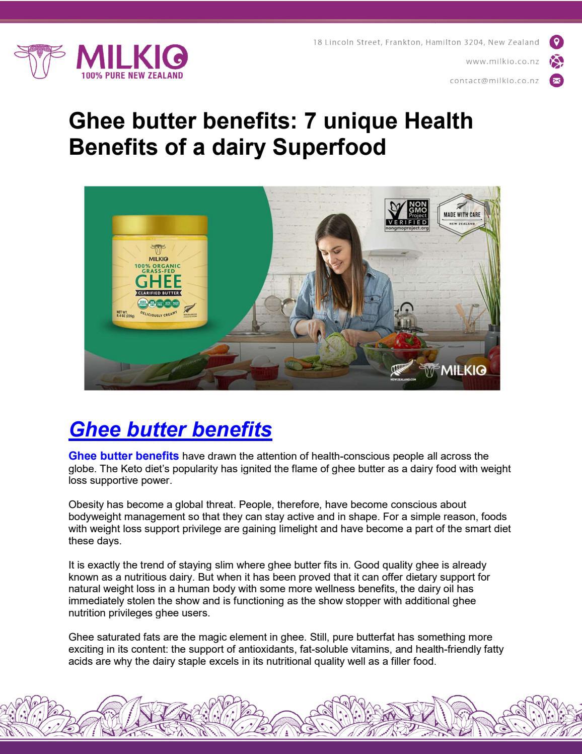 Ghee butter benefits by MILKIO Issuu
