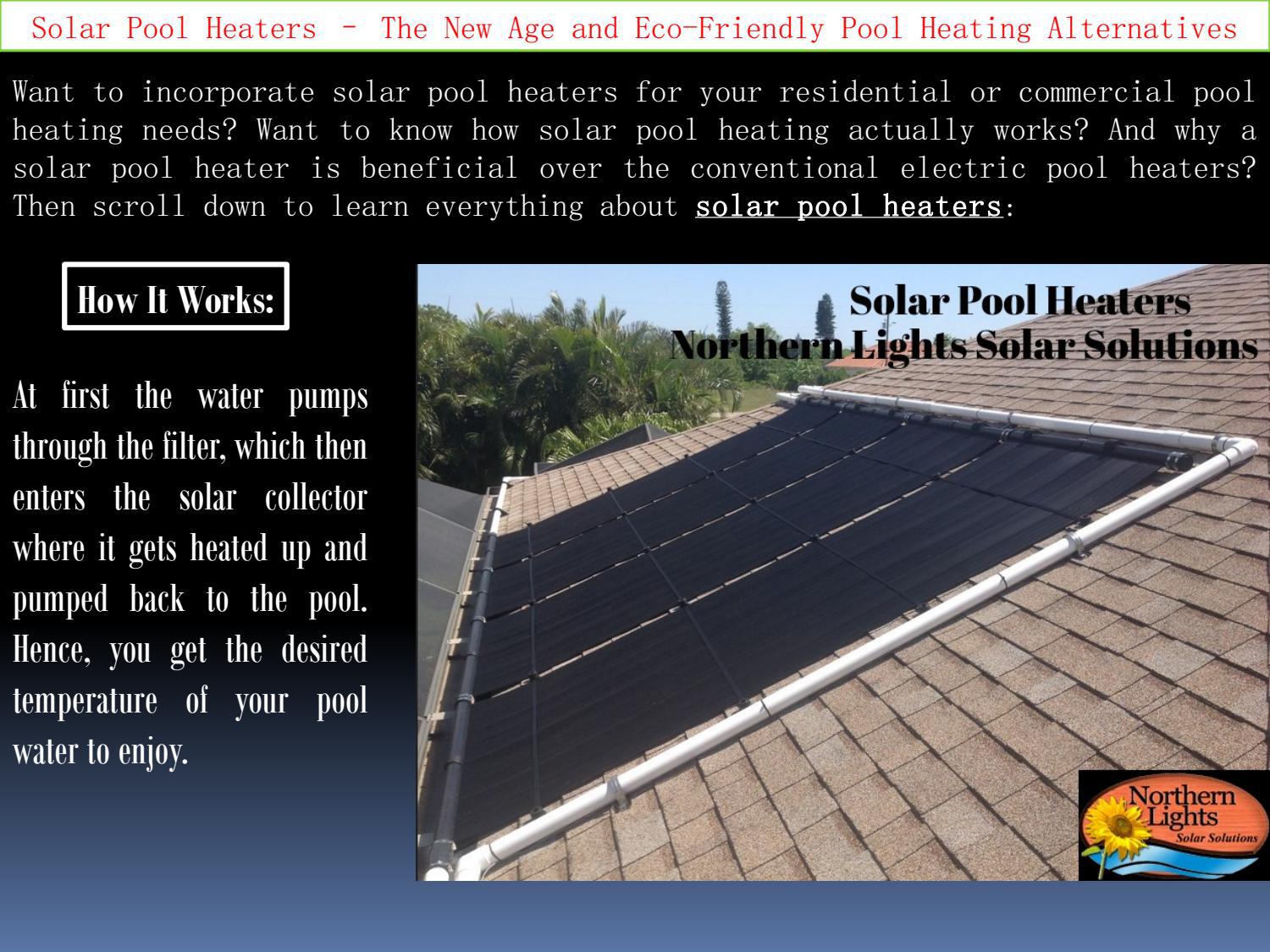 How does Solar Pool Heaters Work? Solar Tubs by Northern Lights Solar