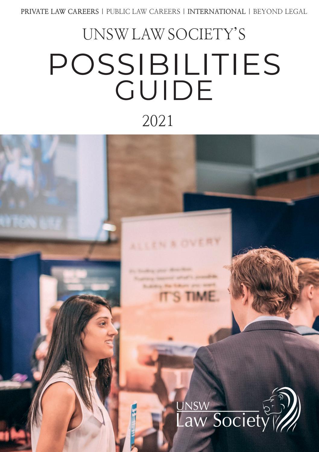 UNSW Law Society Possibilities Guide 2021 by UNSW Law Society Issuu