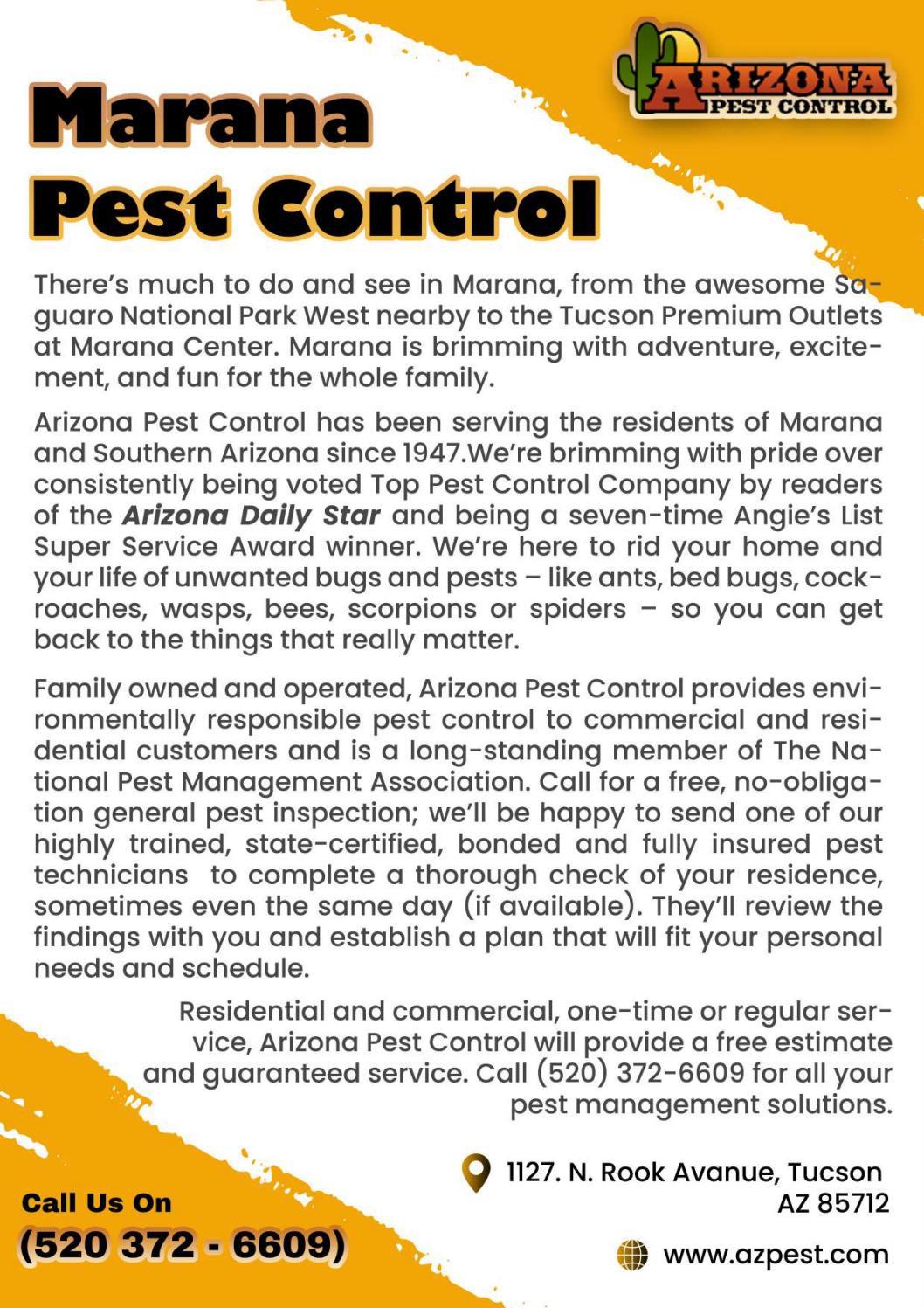 Tucson Scorpion Exterminator Residential pest control tucson by