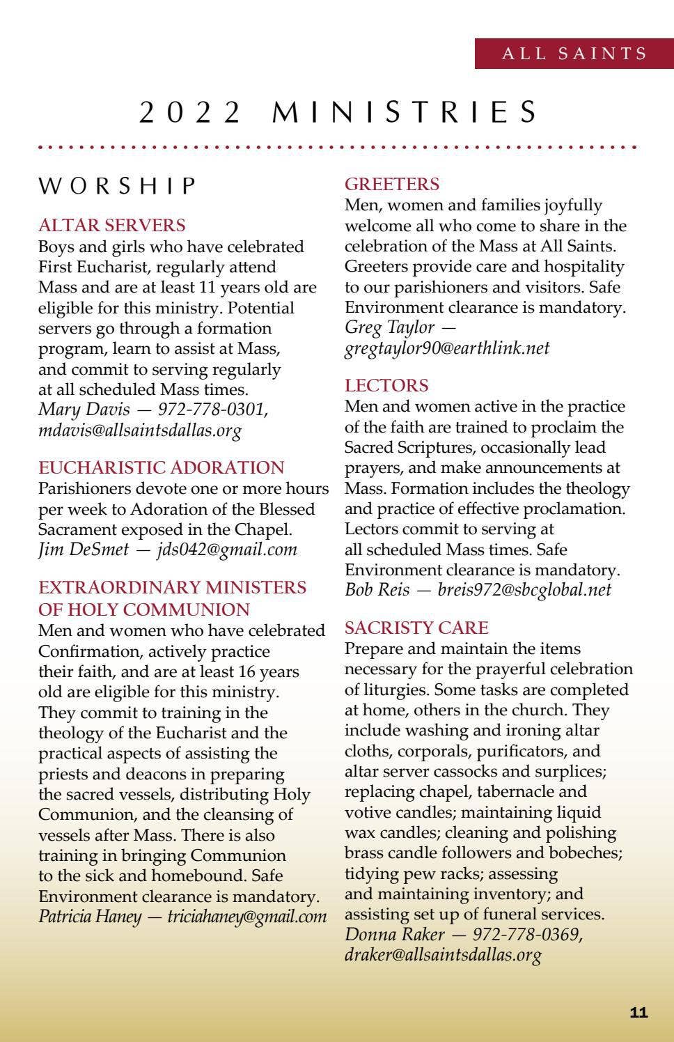 All Saints Catholic Church — 2021 Stewardship Renewal Handbook by ...