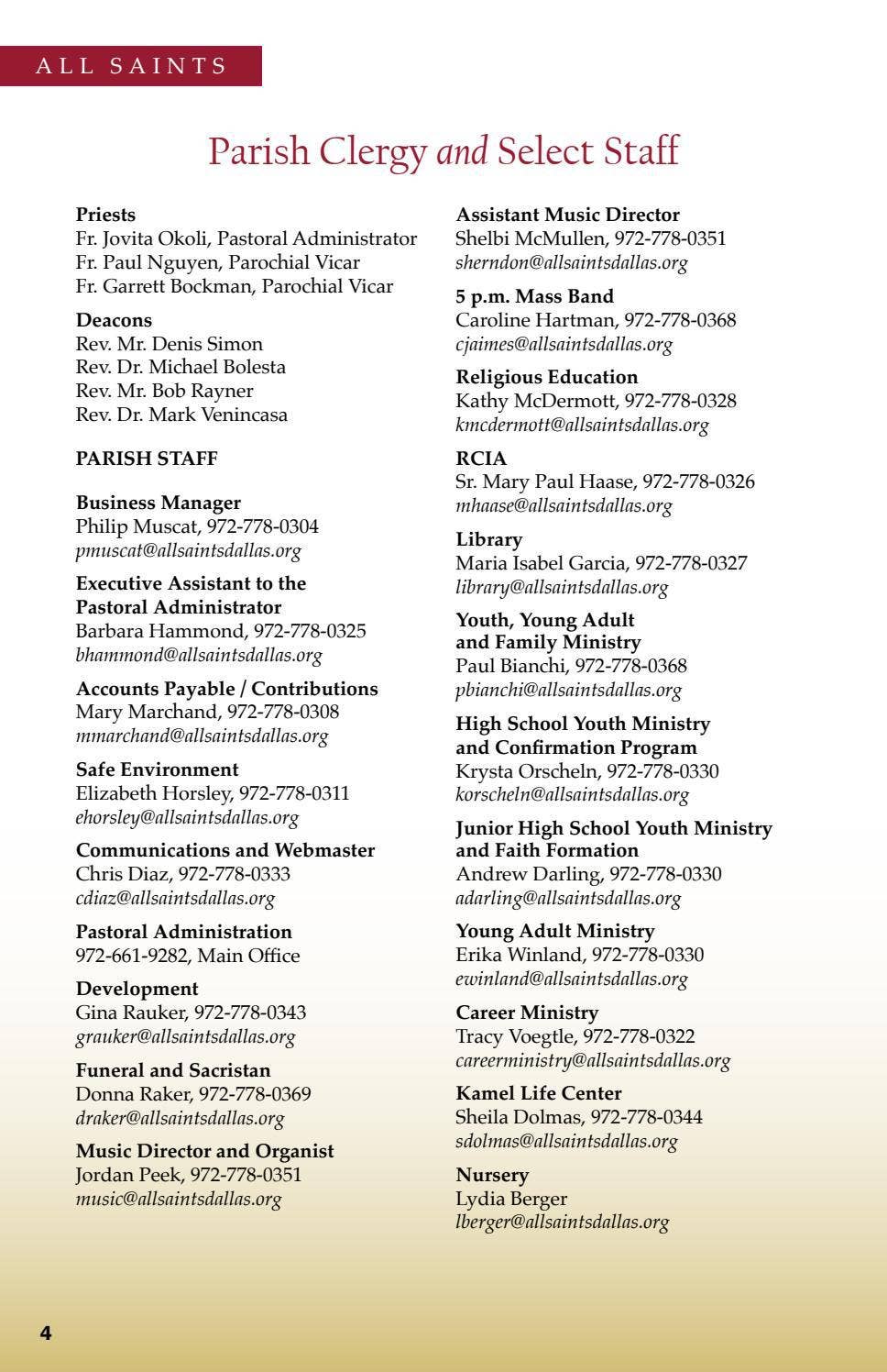 All Saints Catholic Church — 2021 Stewardship Renewal Handbook by ...