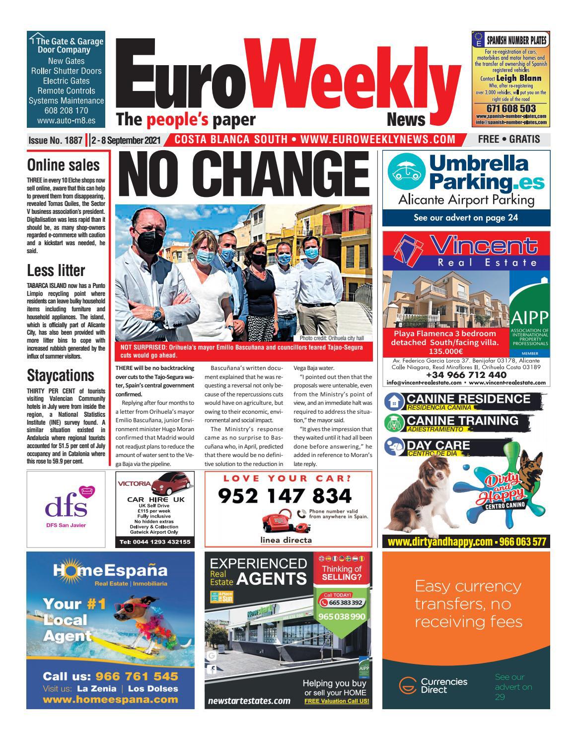 Euro Weekly News - Costa Blanca South 2 - 8 September 2021 Issue 1887 by  Euro Weekly News Media S.A. - Issuu