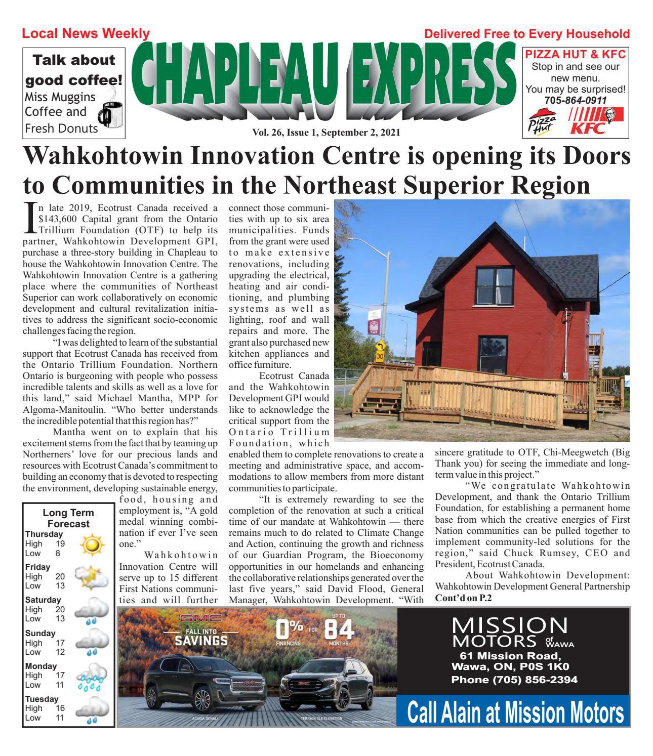09022021 September 2 2021 by The Chapleau Express Issuu