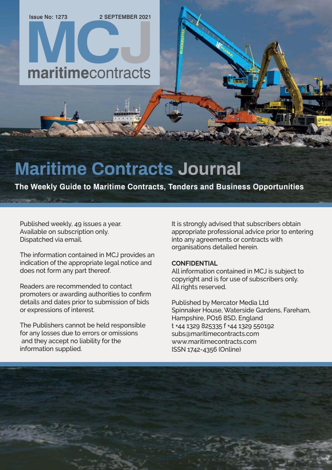 Maritime Contracts Journal 2 September 2021 by Mercator Media Issuu