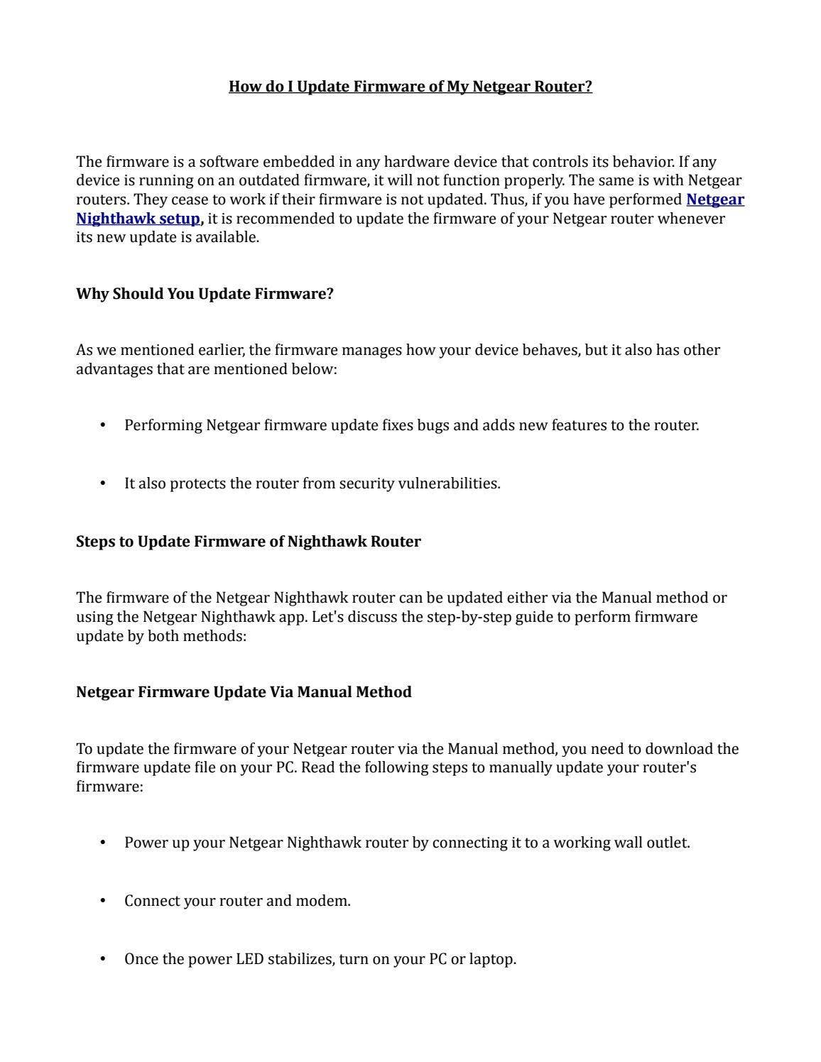 How do I Update Firmware of My Netgear Router by Charles Dan - Issuu