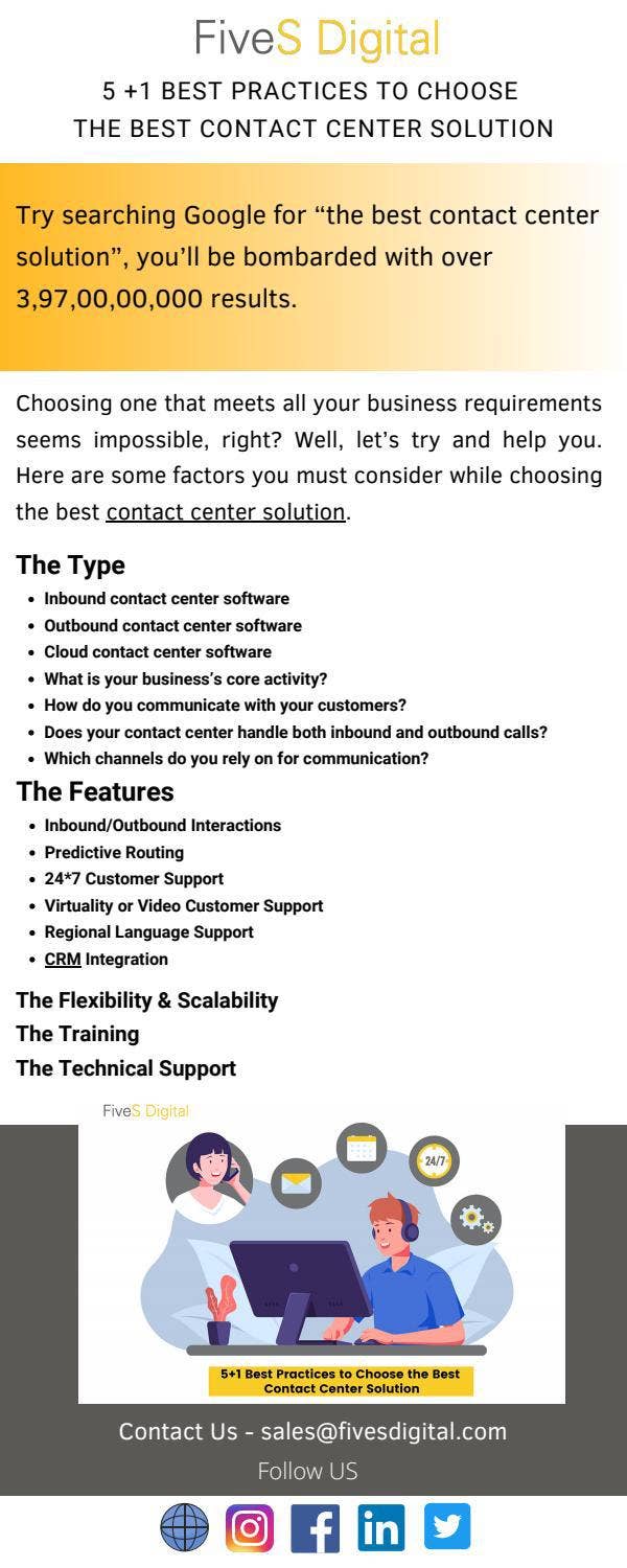 Best Practices to Choose the Best Contact Center Solution by ...