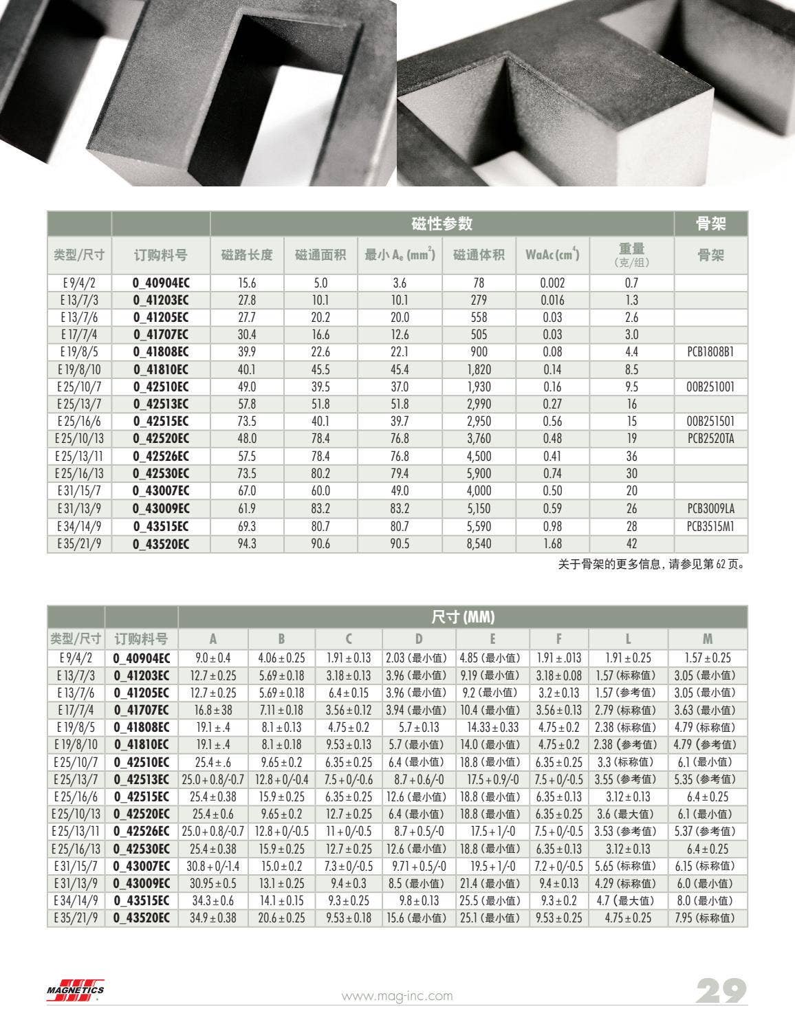 2021 Ferrite Cores Catalog (Simplified Chinese) by Magnetics - Issuu