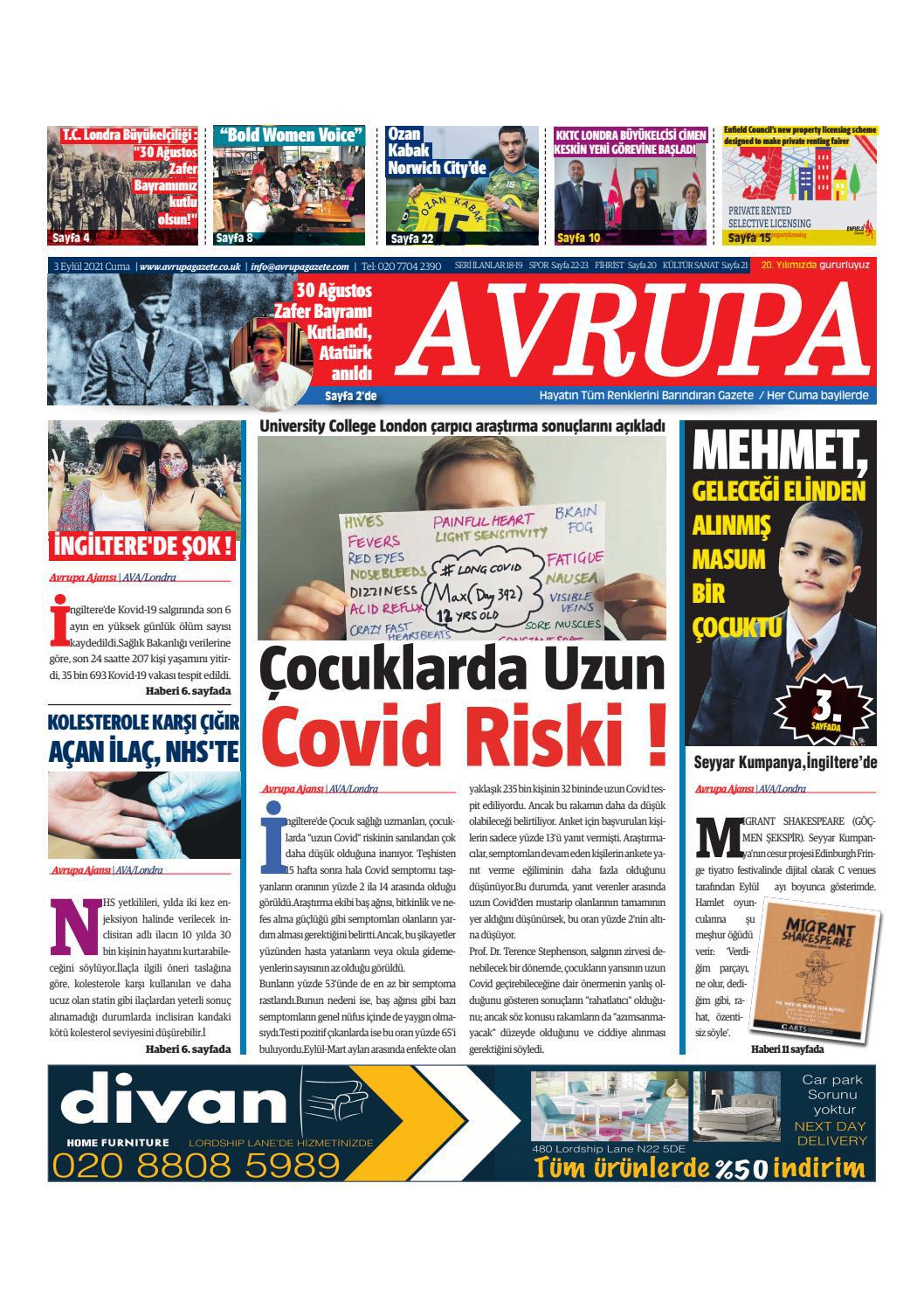 Avrupa Gazete Egazete 3 Eylul 2021 By Vatan Londra Issuu