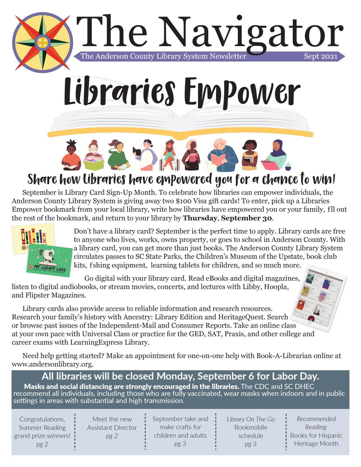 The Navigator September 2021 by Anderson County Library System Issuu