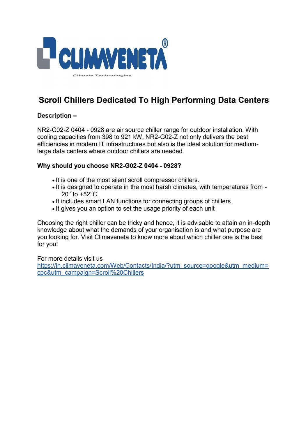 Scroll Chillers Dedicated To High Performing Data Centers by ...