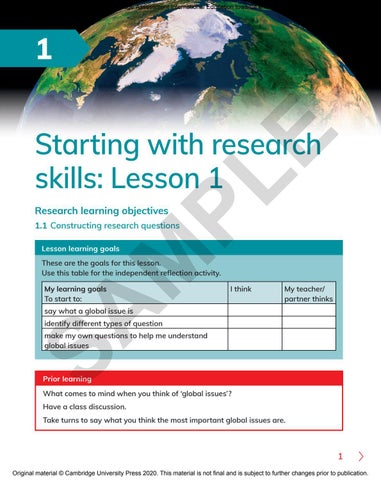 Cambridge Primary Global Perspectives Learner’s Skills Book 6 Sample by ...