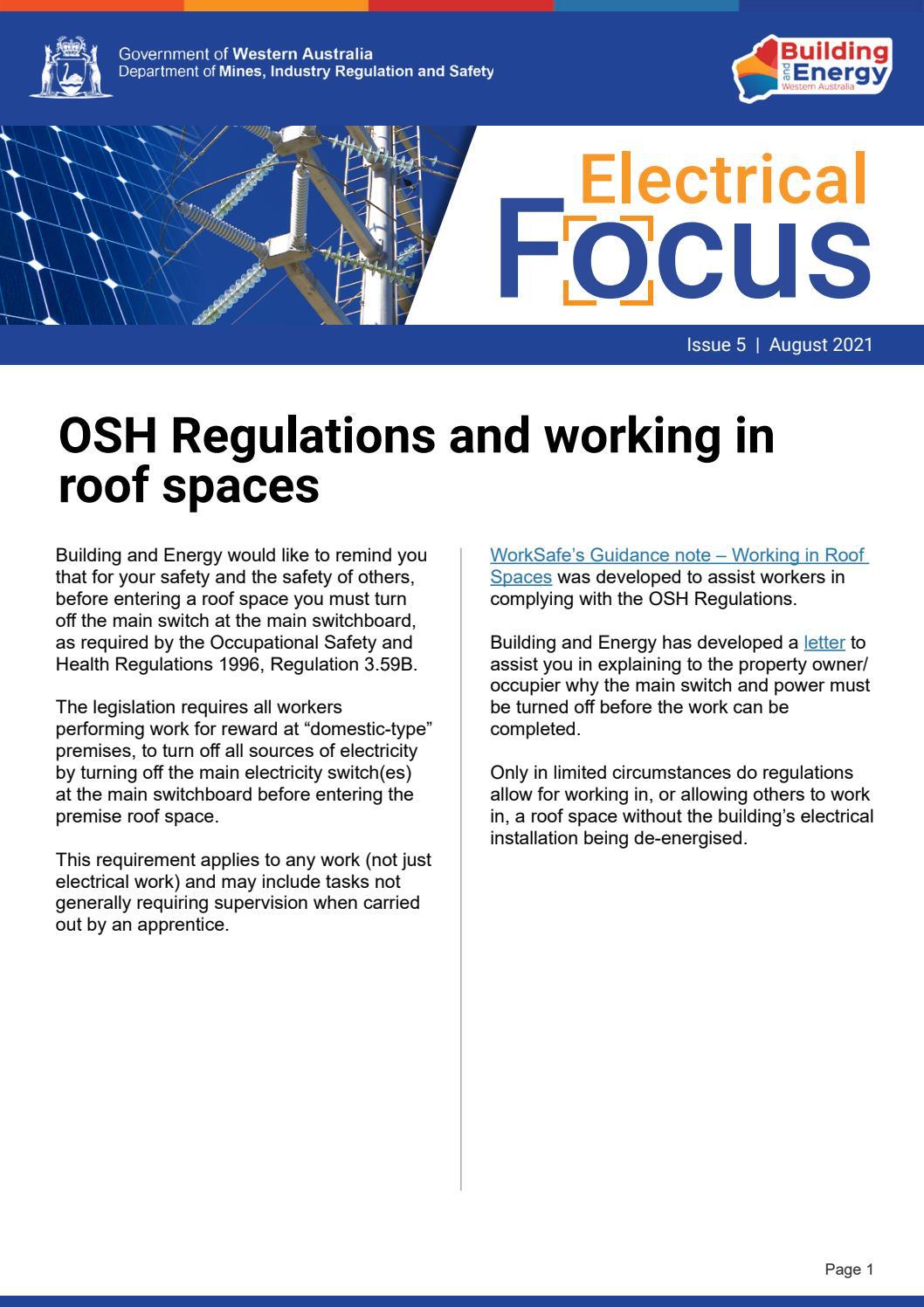 Electrical Focus Issue 5 by Department of Energy, Mines, Industry