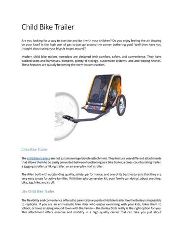 bob bike trailer child