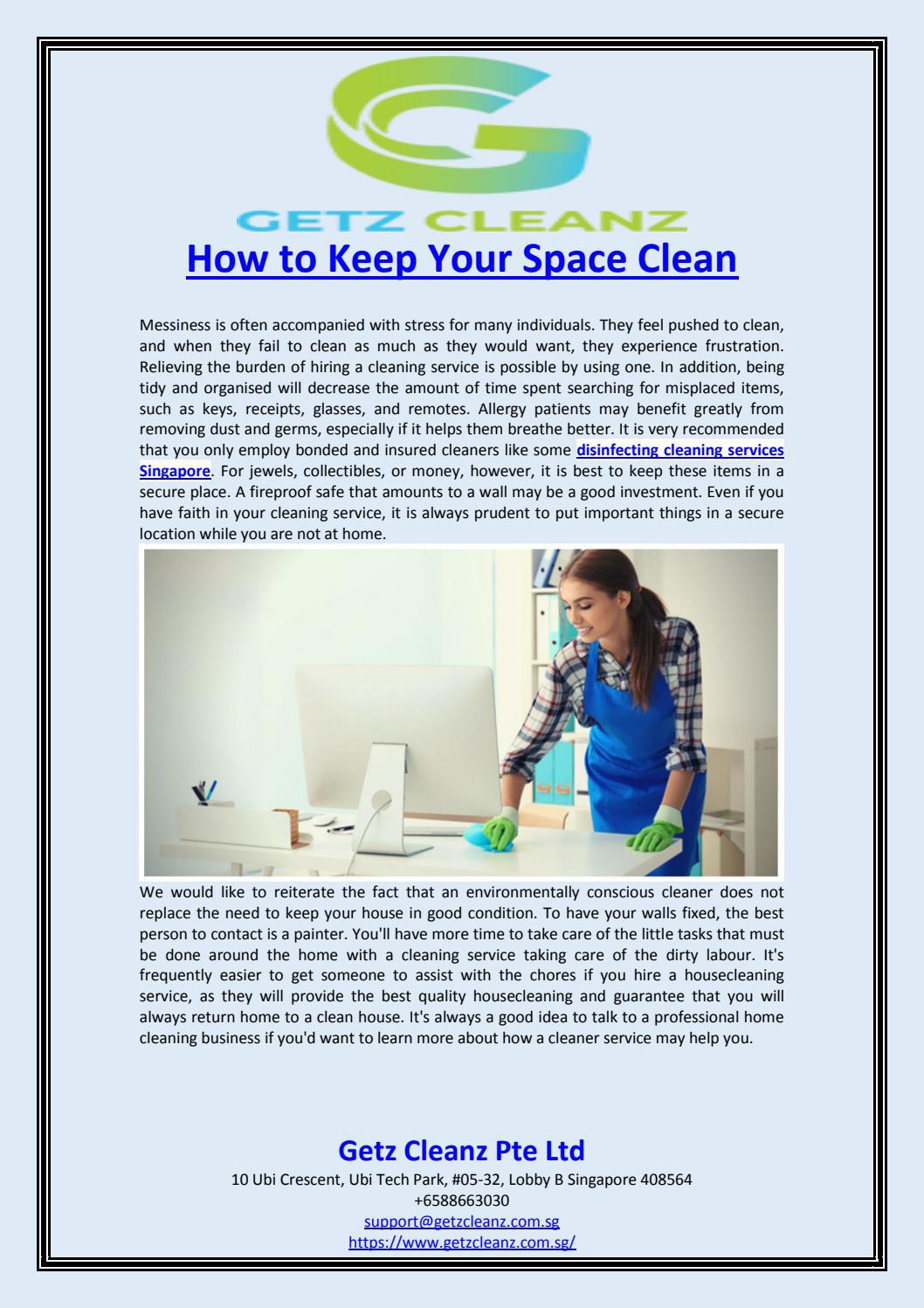 How to Keep Your Space Clean by Getz Bros. & Co. - Issuu