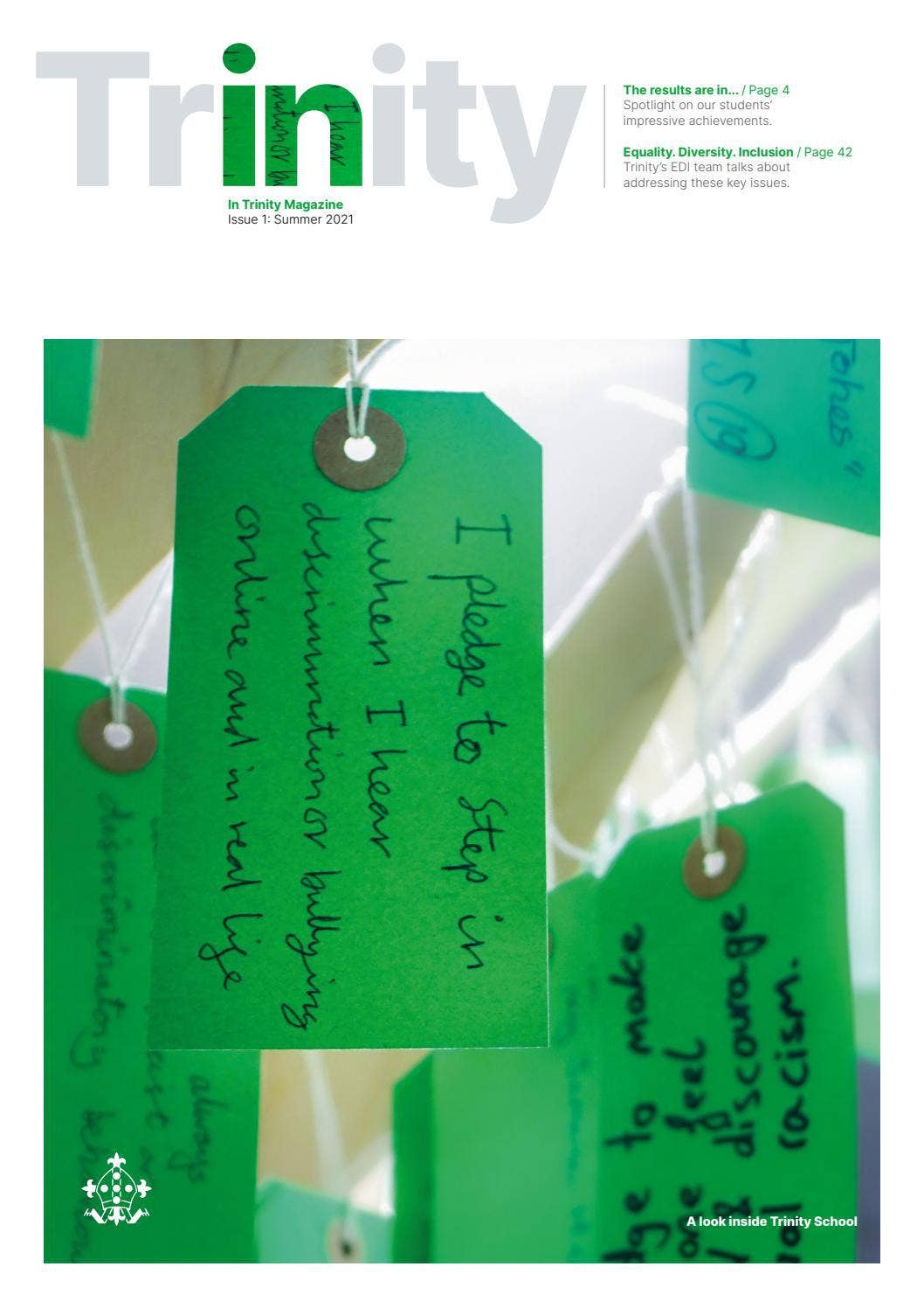 In Trinity Magazine - Autumn Winter 2021/22 by trinityschoolcroydon - Issuu