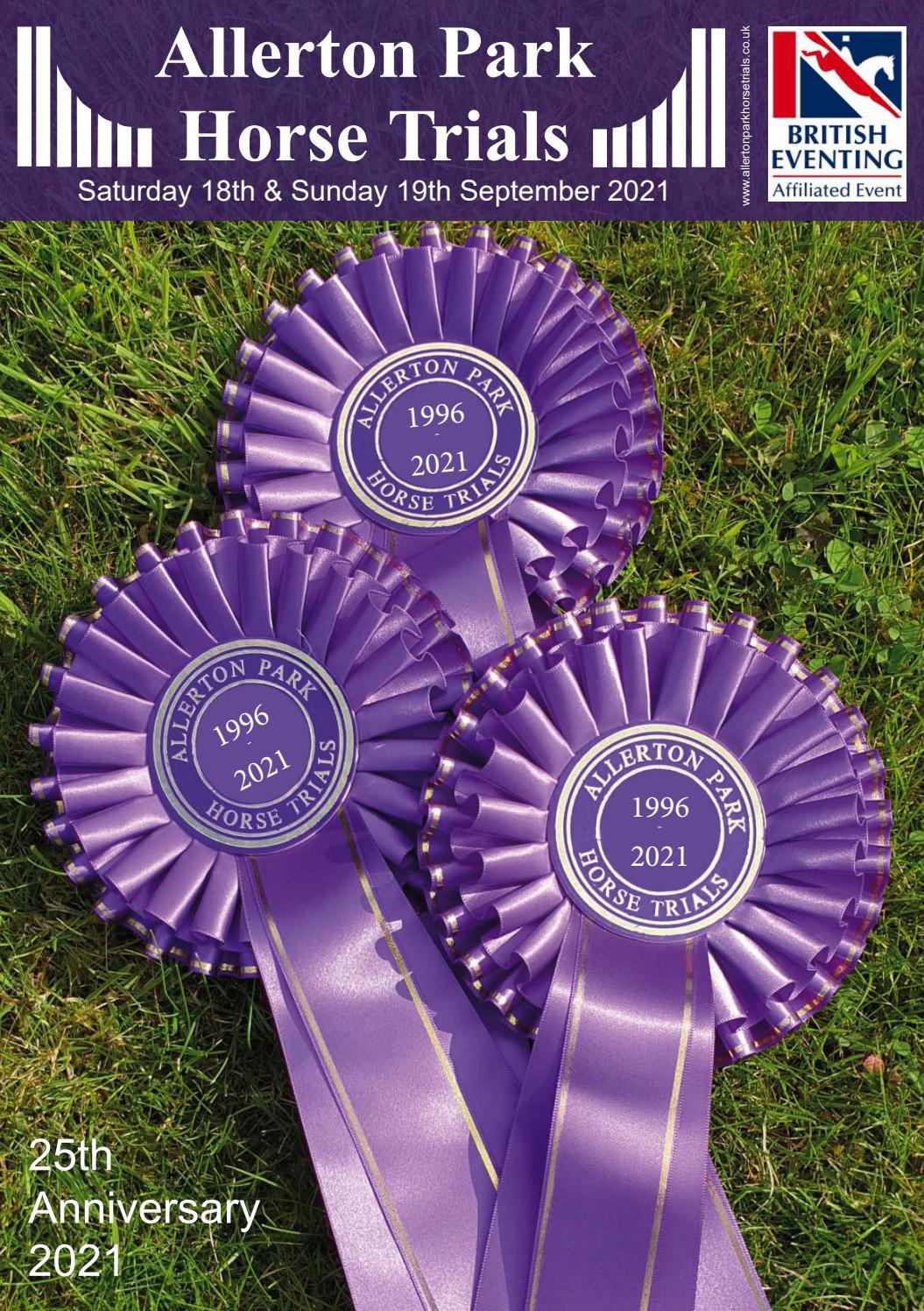 Allerton Park Horse Trials Saturday 18th & Sunday 19th September 2021