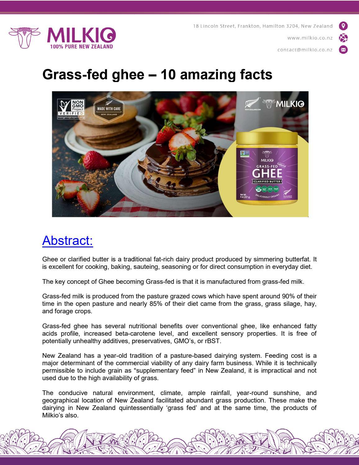 Grassfed ghee 10 amazing facts by MILKIO Issuu