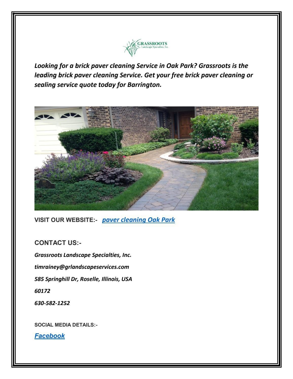 Paver Cleaning Oak Park Grassroots Landscape Specialties by