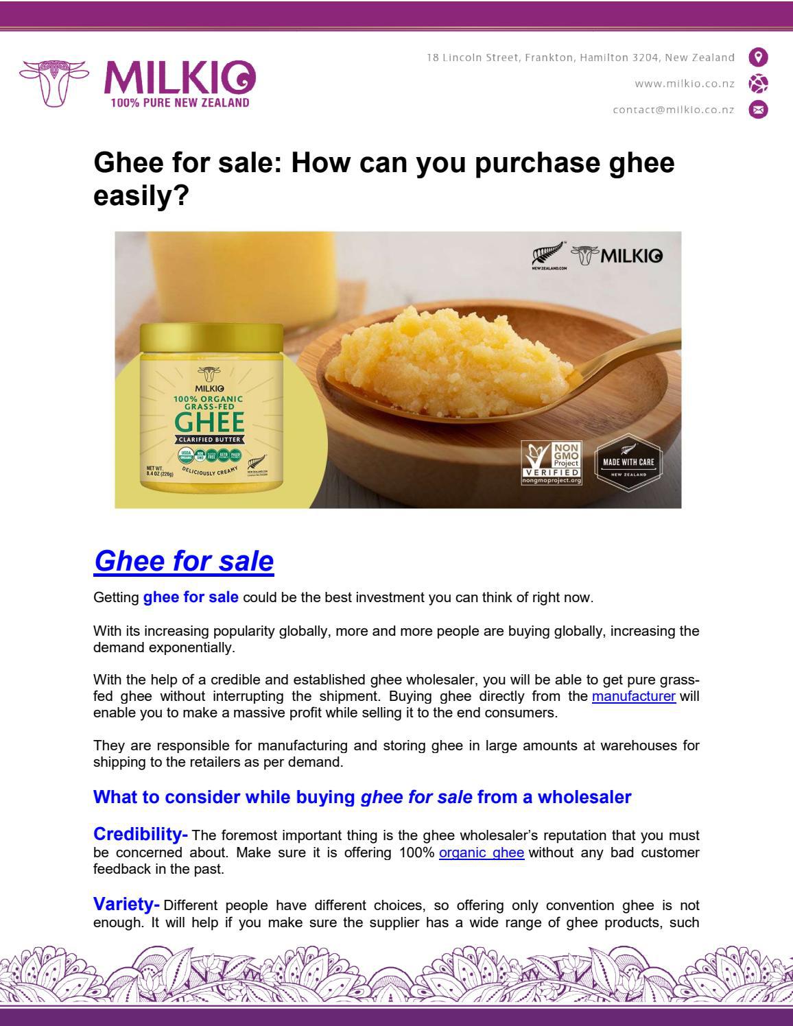 Ghee for sale How can you purchase ghee easily? by MILKIO Issuu