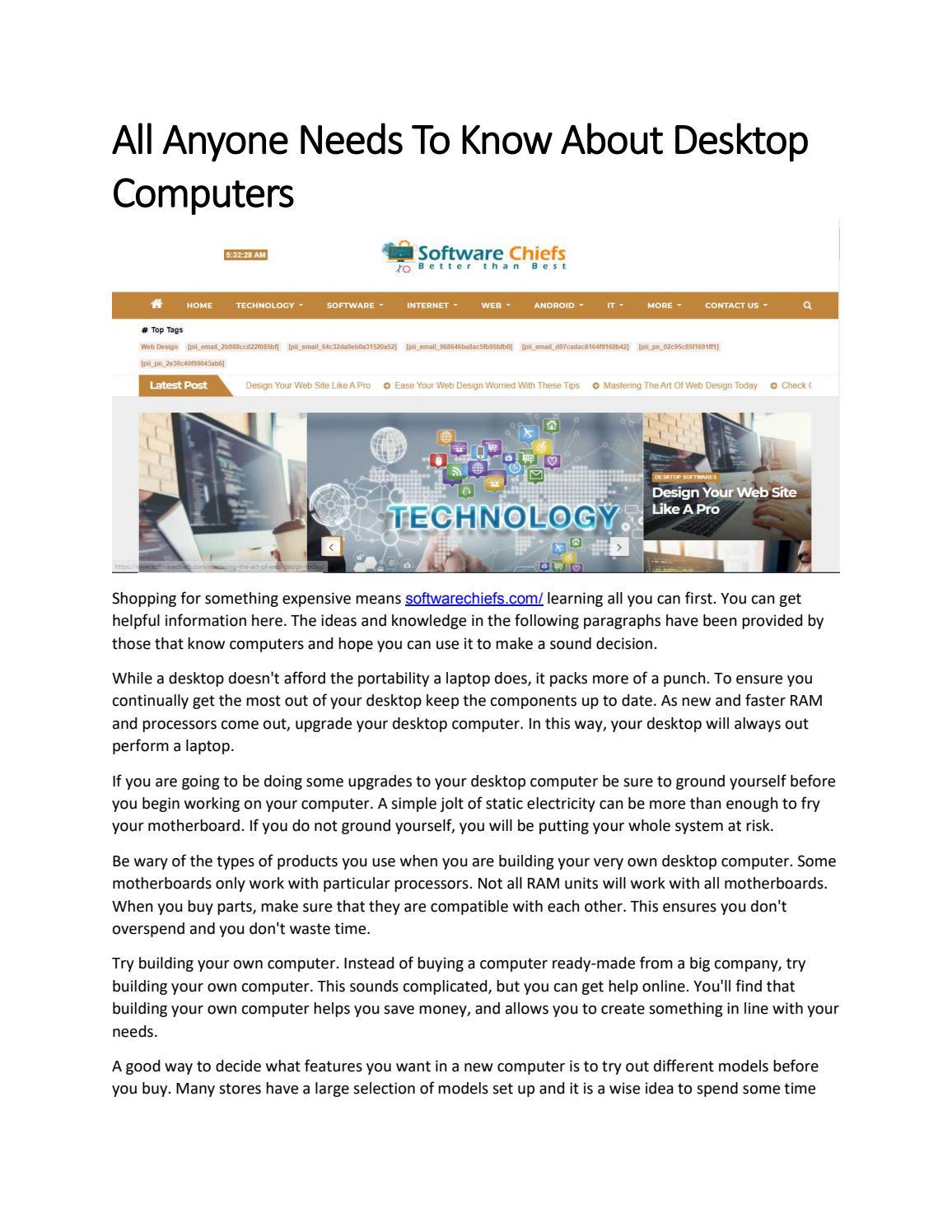 All Anyone Needs To Know About Desktop Computers by jefferythompson1100 ...