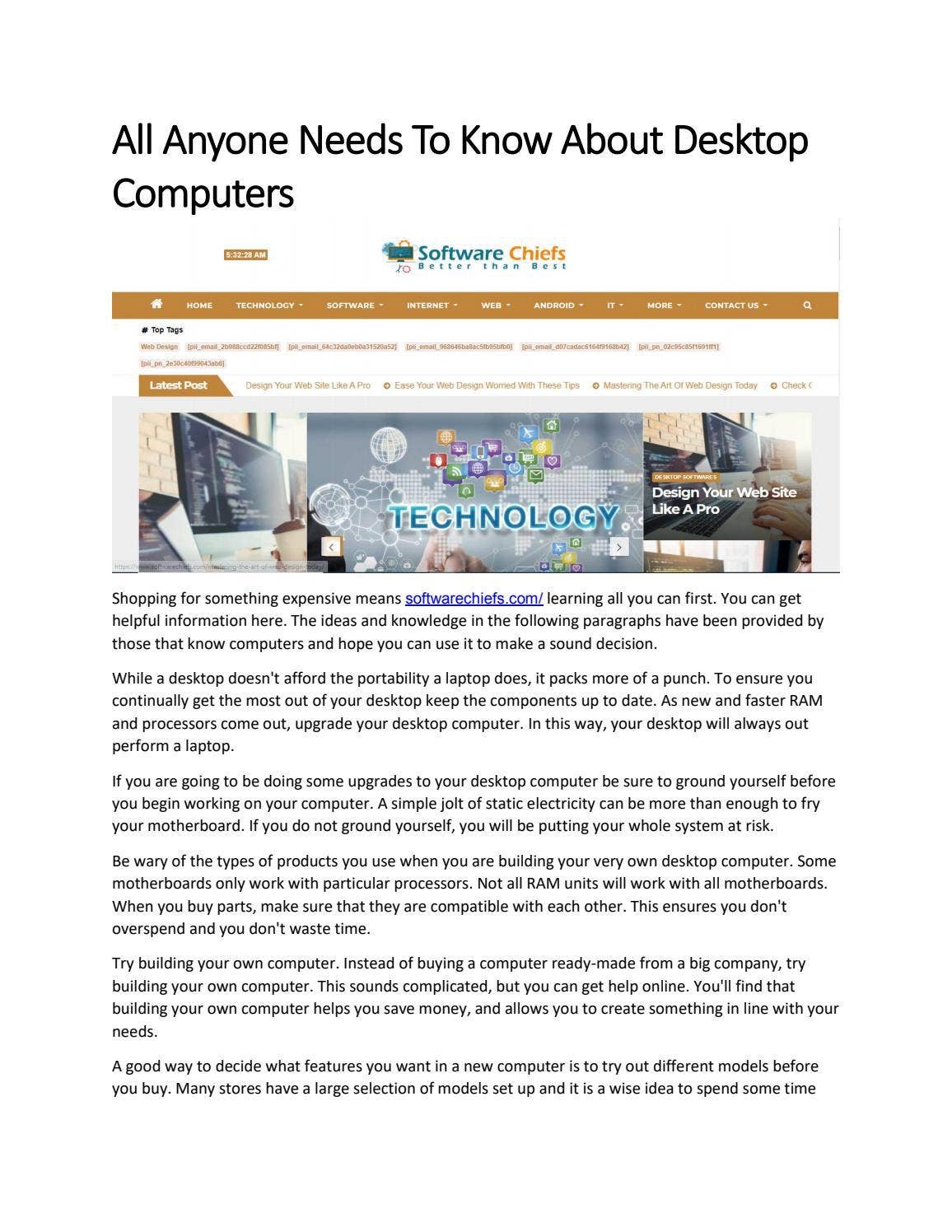 All Anyone Needs To Know About Desktop Computers by jefferythompson1100 ...
