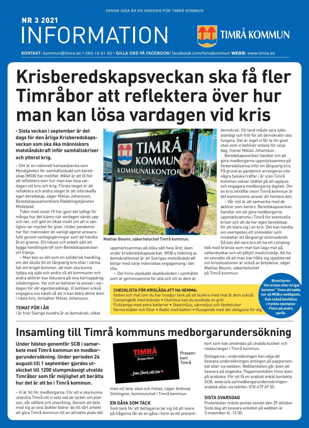 Kort om Timrå nr 3 2021 by Alltid Marknadsbyra - Issuu
