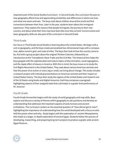 The Allen-Stevenson 教育 | Lower Division Curriculum 第 10 页