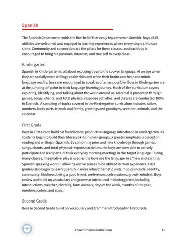 The Allen-Stevenson 教育 | Lower Division Curriculum 第 11 页